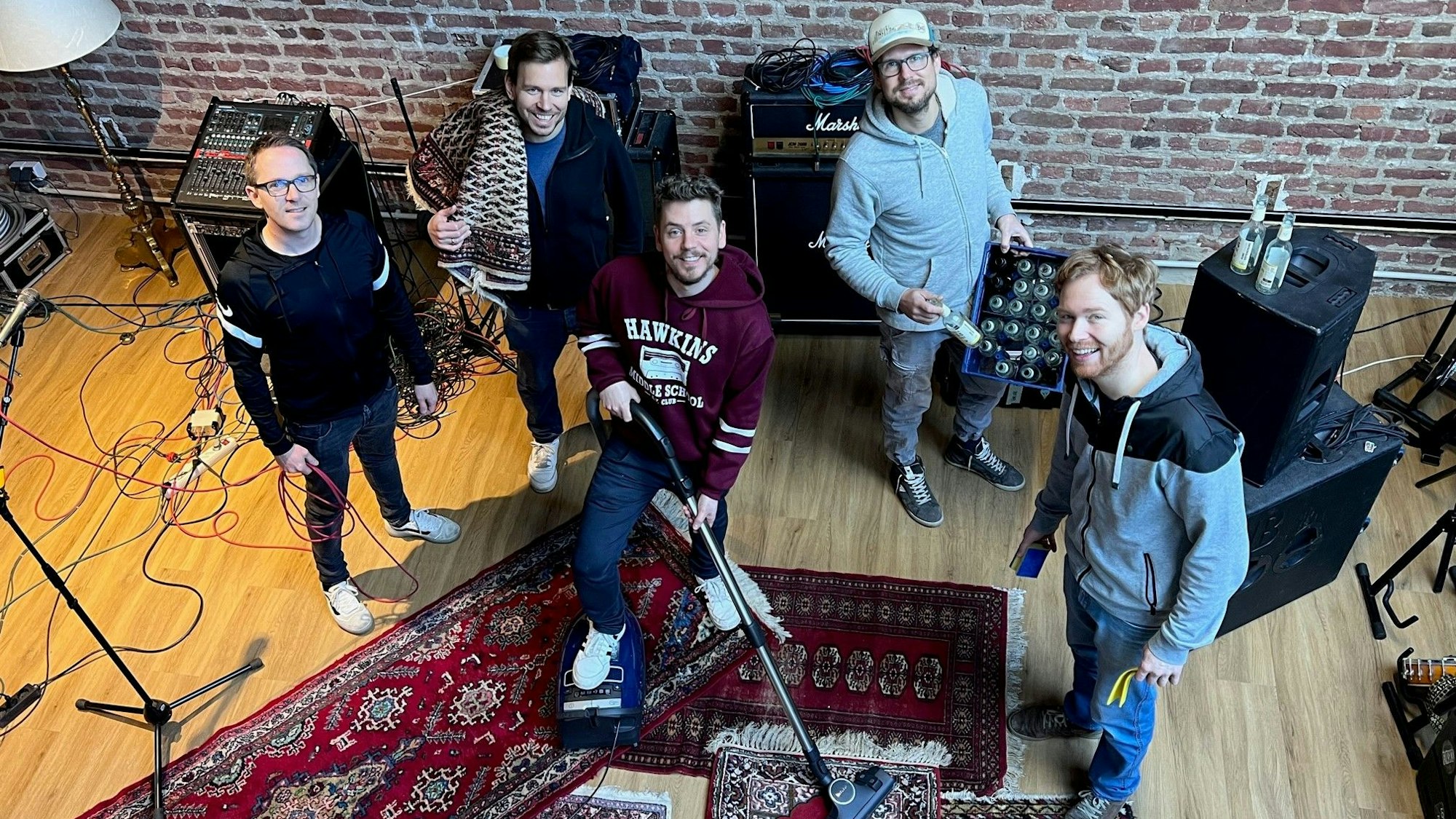 Die Band Miljö in ihrem Proberaum in Köln am 11. Januar