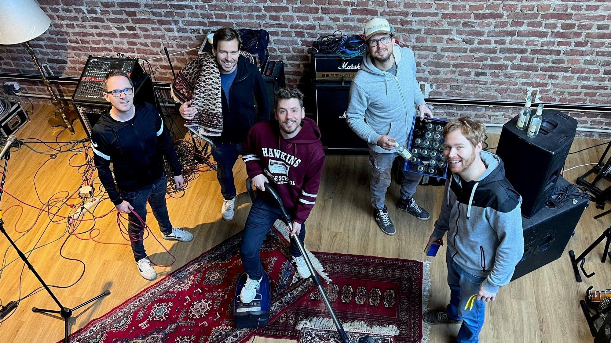 Die Band Miljö in ihrem Proberaum in Köln am 11. Januar