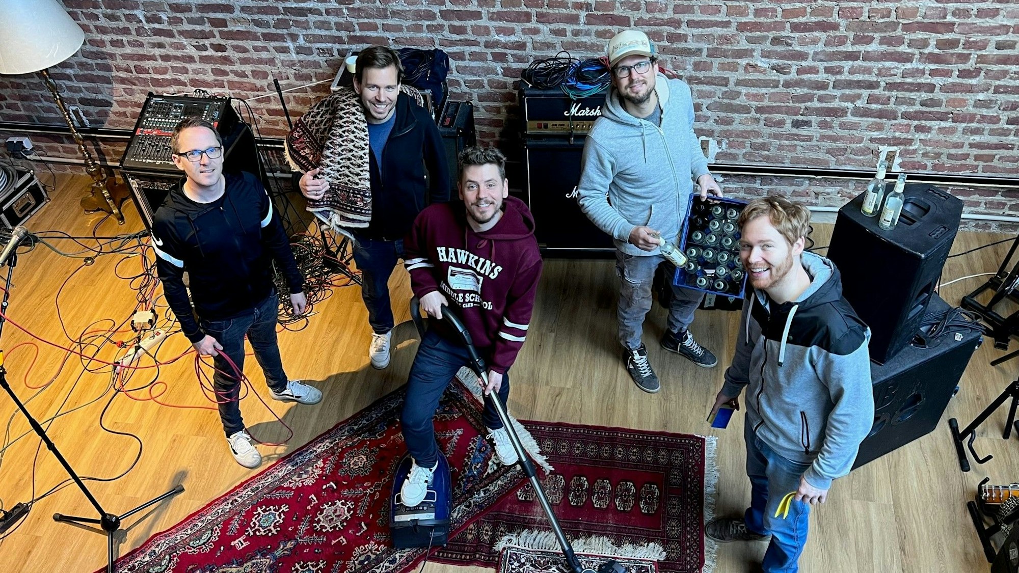 Die Band Miljö in ihrem Proberaum in Köln am 11. Januar