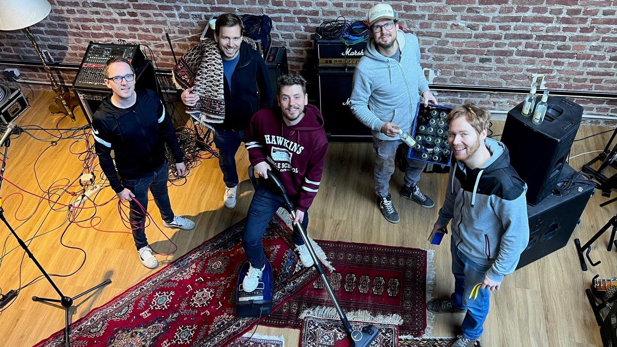 Die Band Miljö in ihrem Proberaum in Köln am 11. Januar