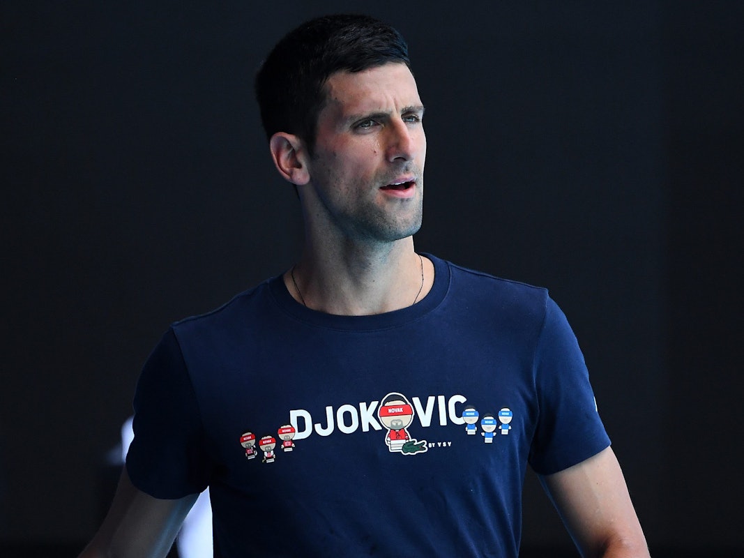 Tennis-Profi Novak Djokovic bei einer Trainingseinheit in Melbourne.
