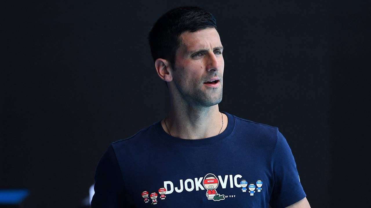 Tennis-Profi Novak Djokovic bei einer Trainingseinheit in Melbourne.