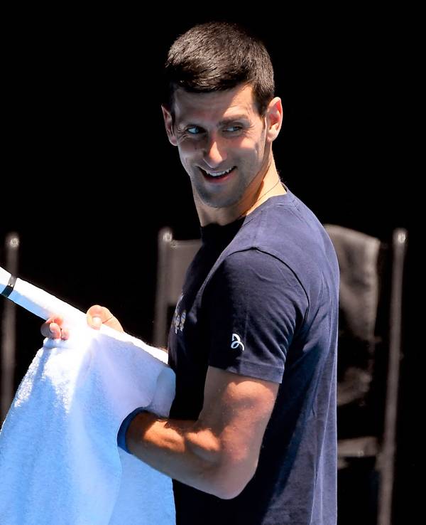Novak Djokovic auf dem Trainingsplatz in Australien