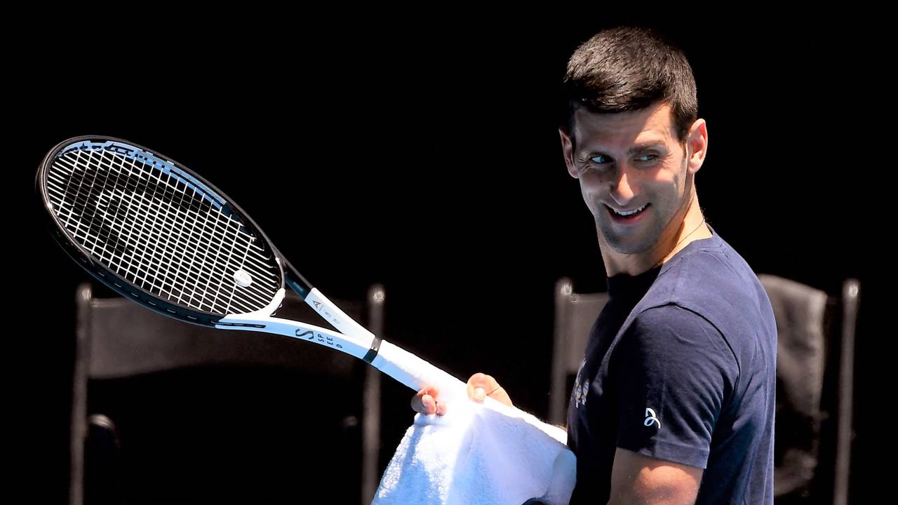 Novak Djokovic auf dem Trainingsplatz in Australien