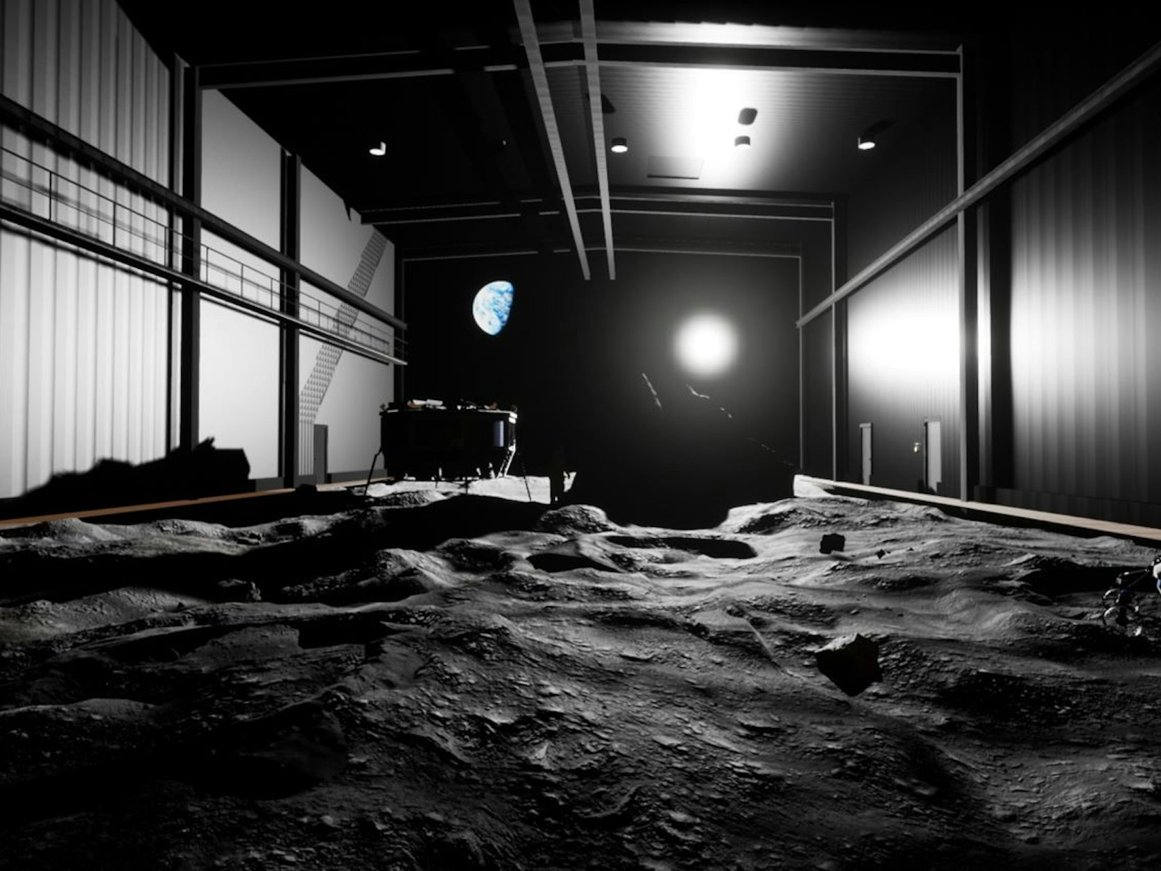 Grafik einer Übungshalle für Astronauten.