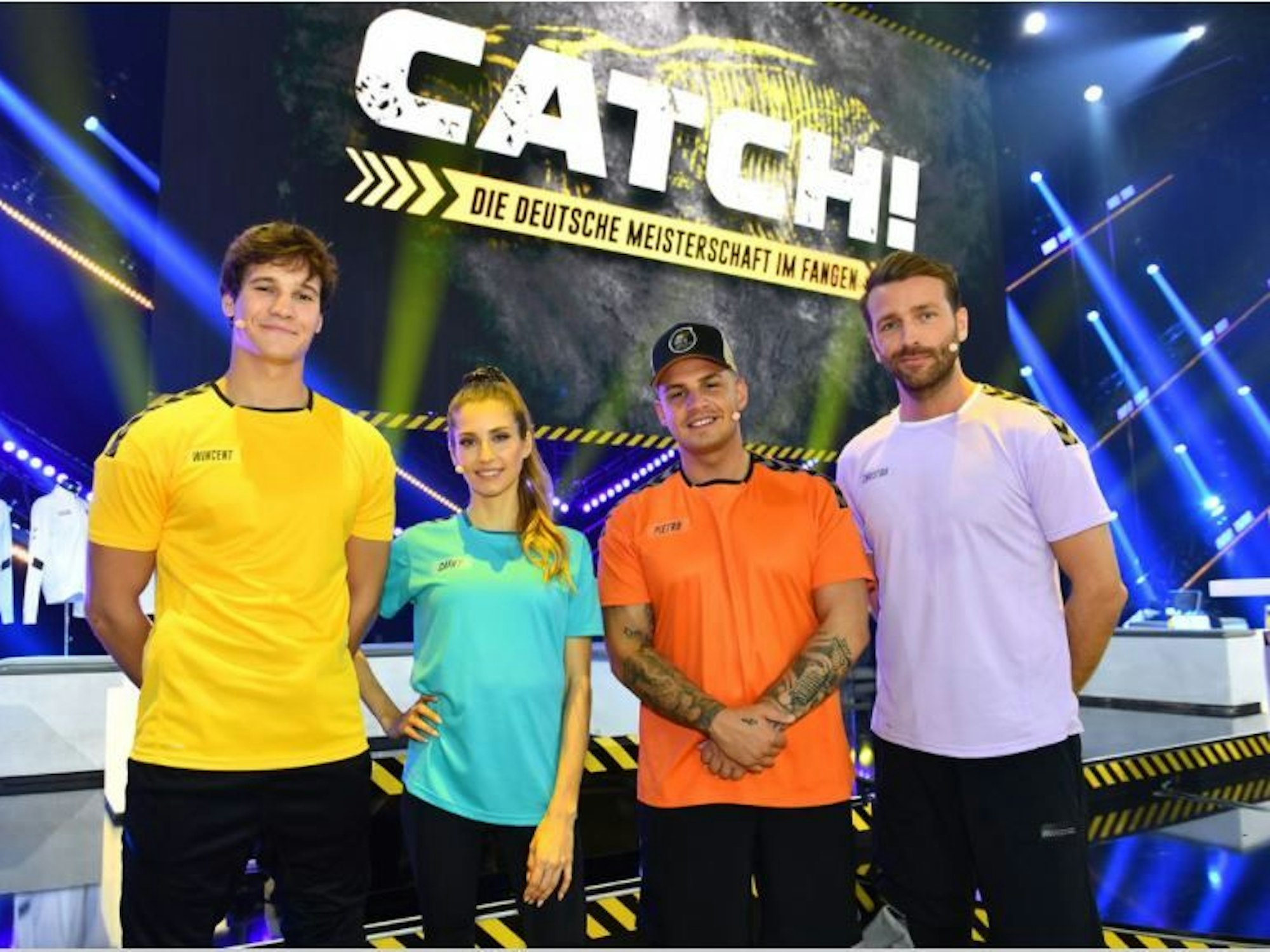 Wincent Weiss, Cathy Hummels, Pietro Lombardi und Christian Düren (v.l.) wollen ihre Teams als Kapitäne zum Sieg führen.