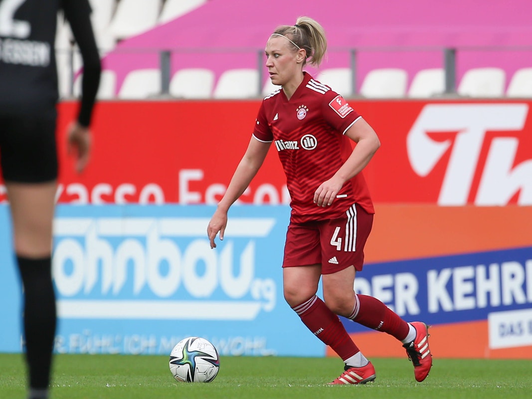 Kristin Demann, hier beim Spiel gegen die SGS Essen am 6. November 2021, gilt als erfahrene Defensiv-Spezialistin.