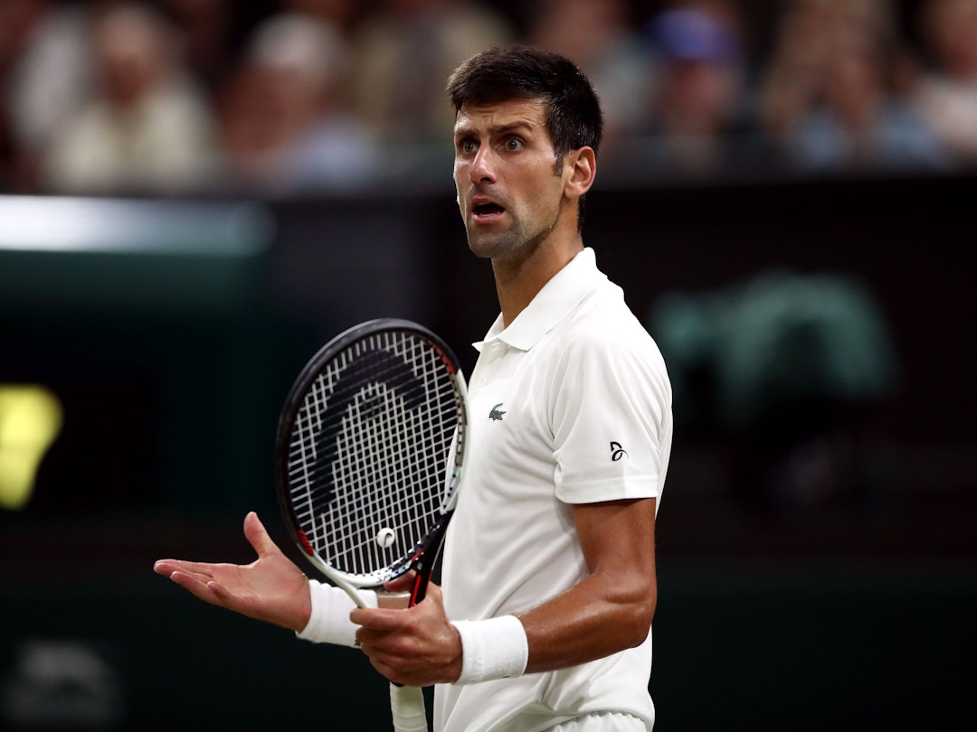 Novak Djokovic, Tennis-Profi aus Serbien, reagiert während des Spiels. Djokovic darf nicht an den Australian Open teilnehmen und muss Australien verlassen. Das hat das Bundesgericht in Australien am 16.01.2022 entschieden. Der Einspruch Djokovics gegen seine verweigerte Einreise und die Annullierung des Visums wurde abgelehnt.