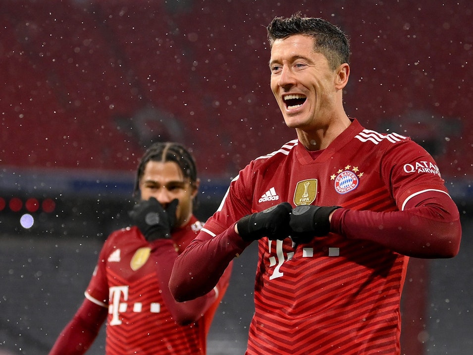 Robert Lewandowski jubelt.