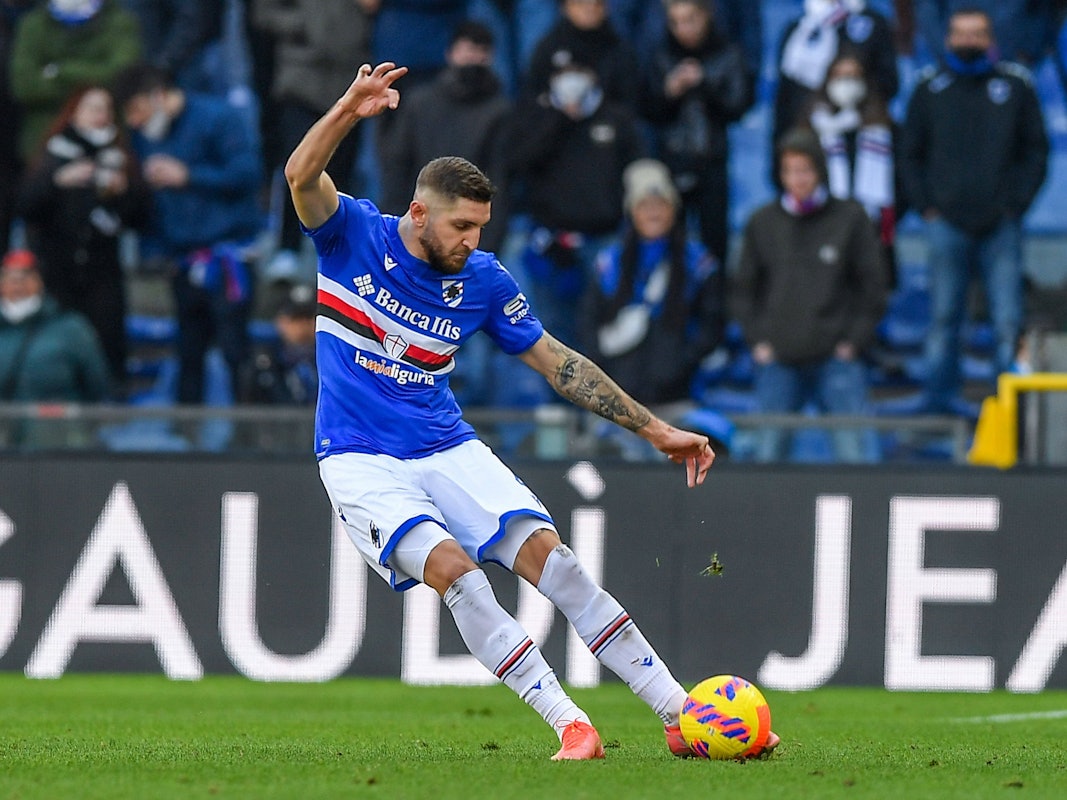 Julian Chabot spielt für Sampdoria Genua gegen Cagliari Calcio.
