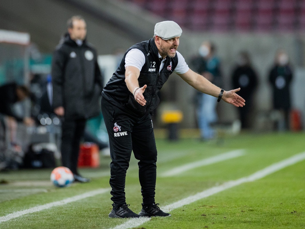 Kölns Trainer Steffen Baumgart in Aktion.