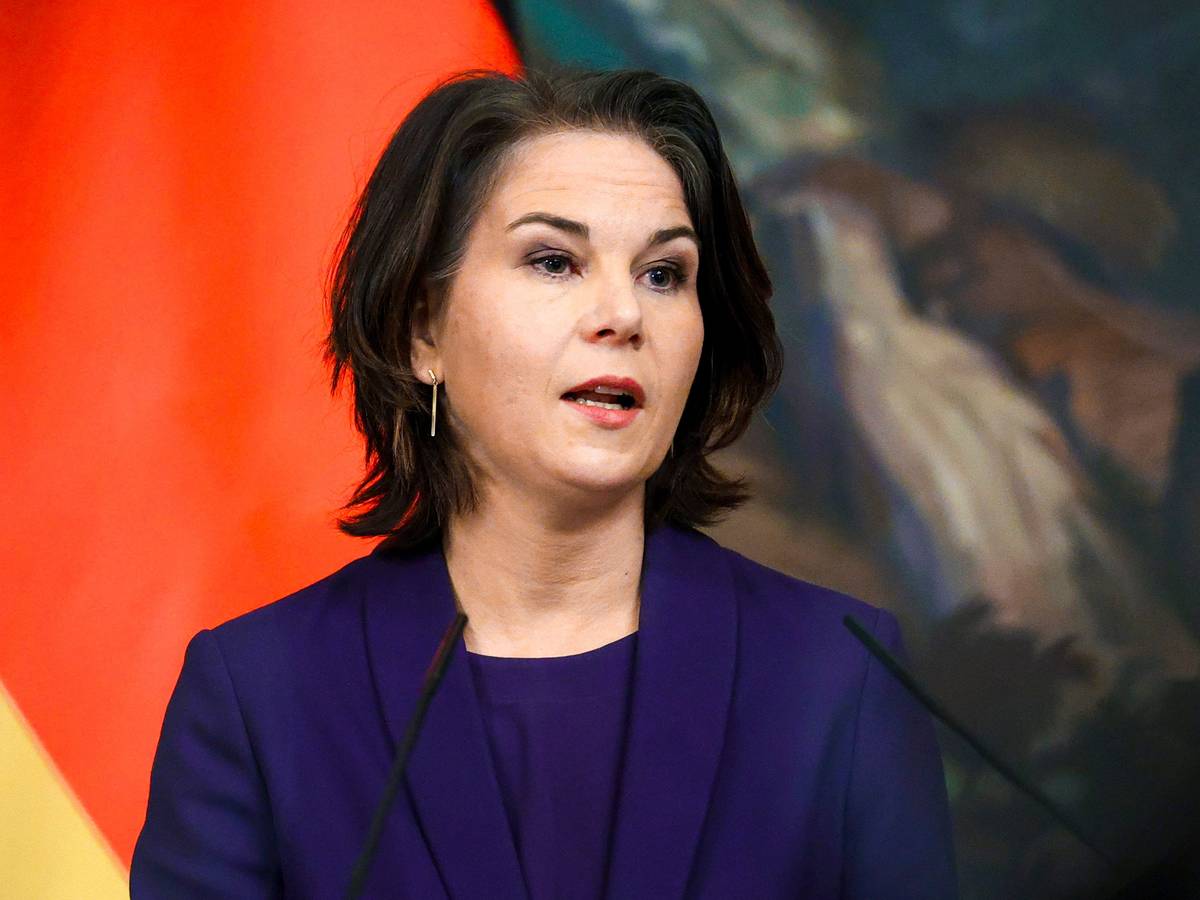 Annalena Baerbock bei ihrem Antrittsbesuch am 18.1.2022 in Moskau.