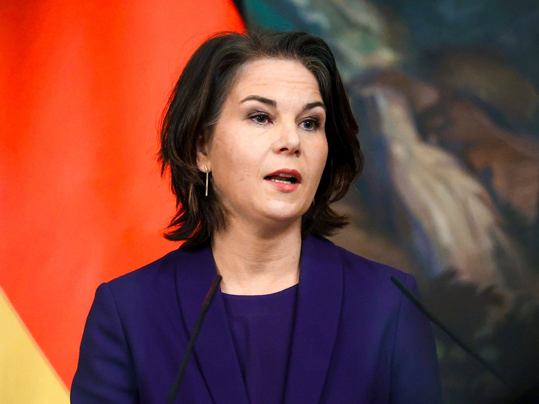 Annalena Baerbock bei ihrem Antrittsbesuch am 18.1.2022 in Moskau.