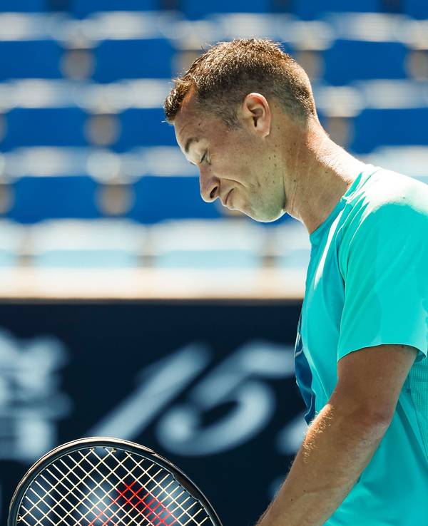Philipp Kohlschreiber reagiert während des Spiels.