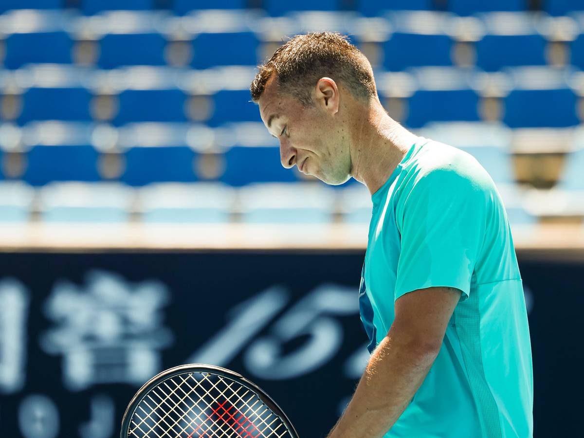 Philipp Kohlschreiber reagiert während des Spiels.