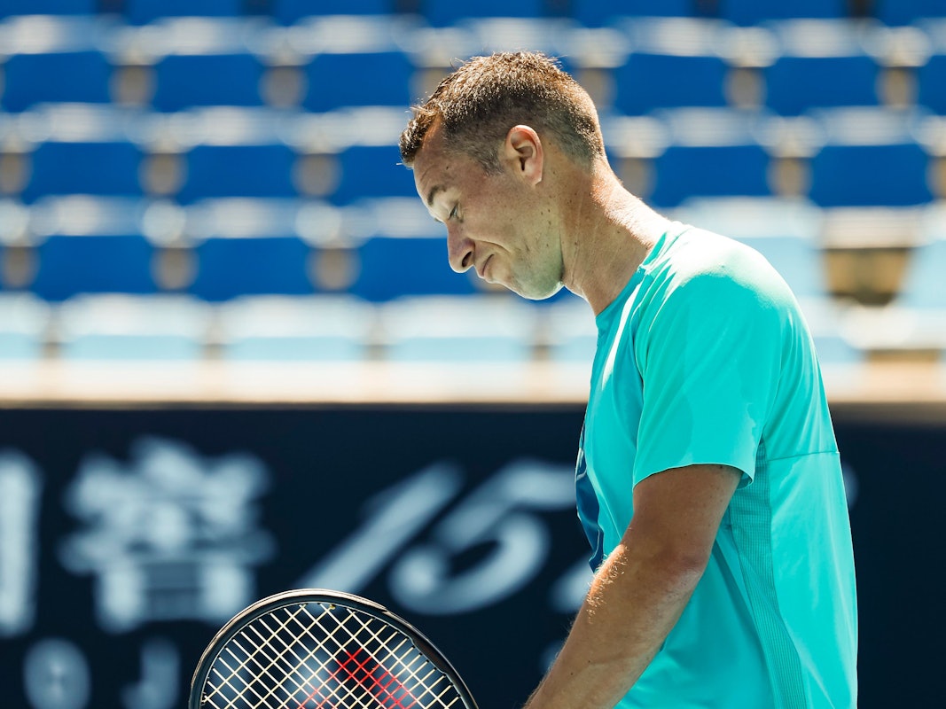 Philipp Kohlschreiber reagiert während des Spiels.