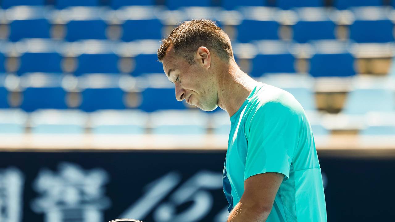 Philipp Kohlschreiber reagiert während des Spiels.