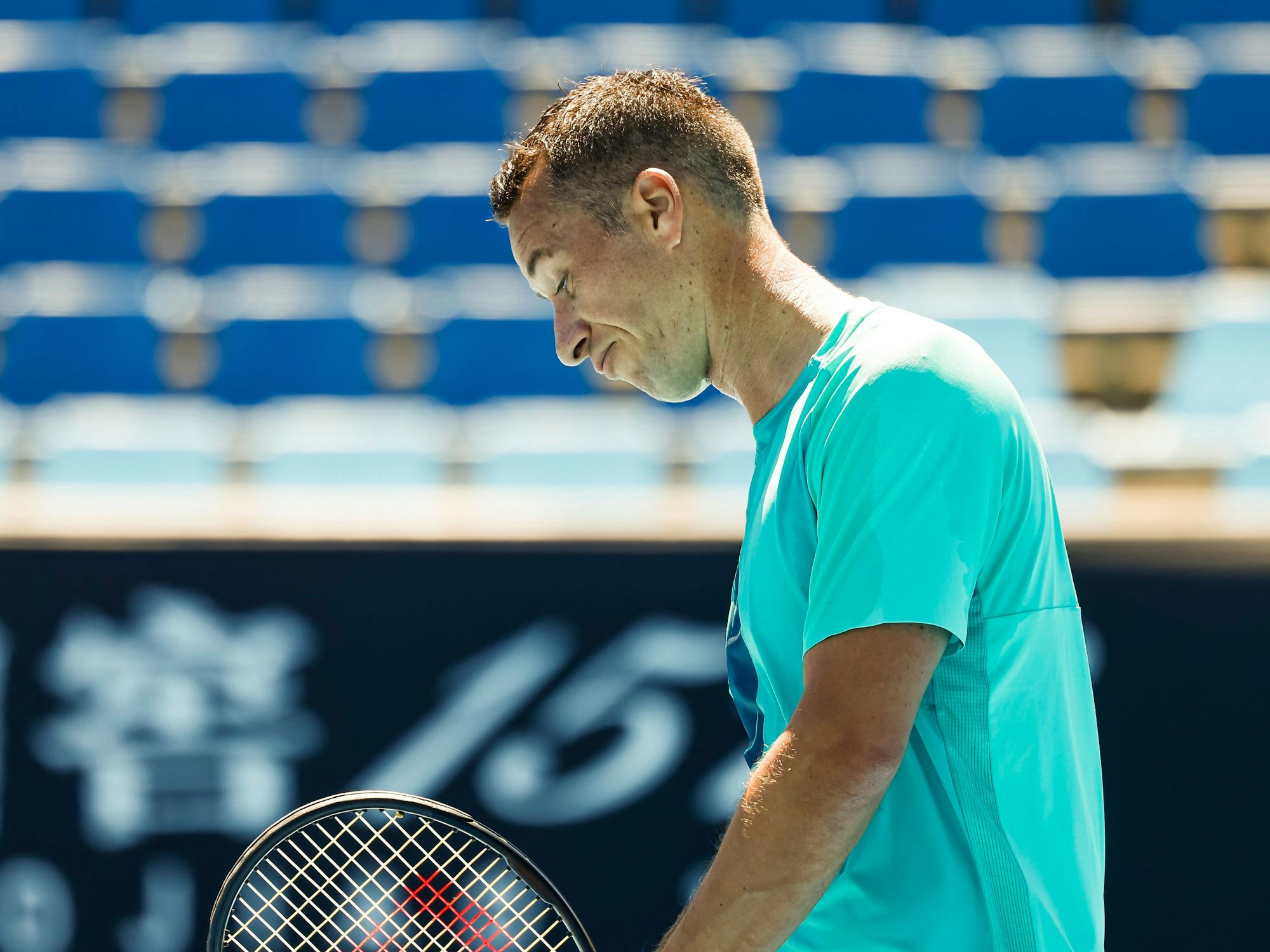 Philipp Kohlschreiber reagiert während des Spiels.
