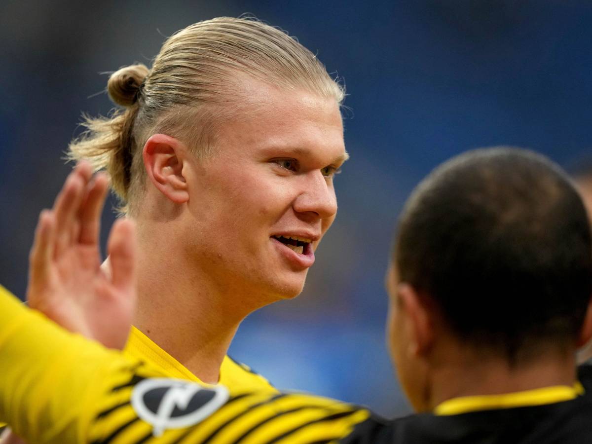 Erling Haaland jubelt über sein Tor in Hoffenheim.