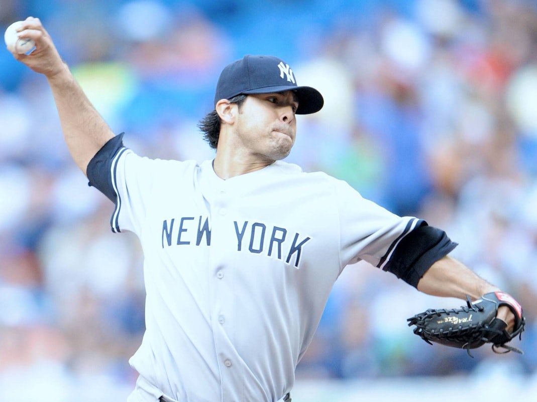 New York Yankees Pitcher Sergio Mitre in Toronto.