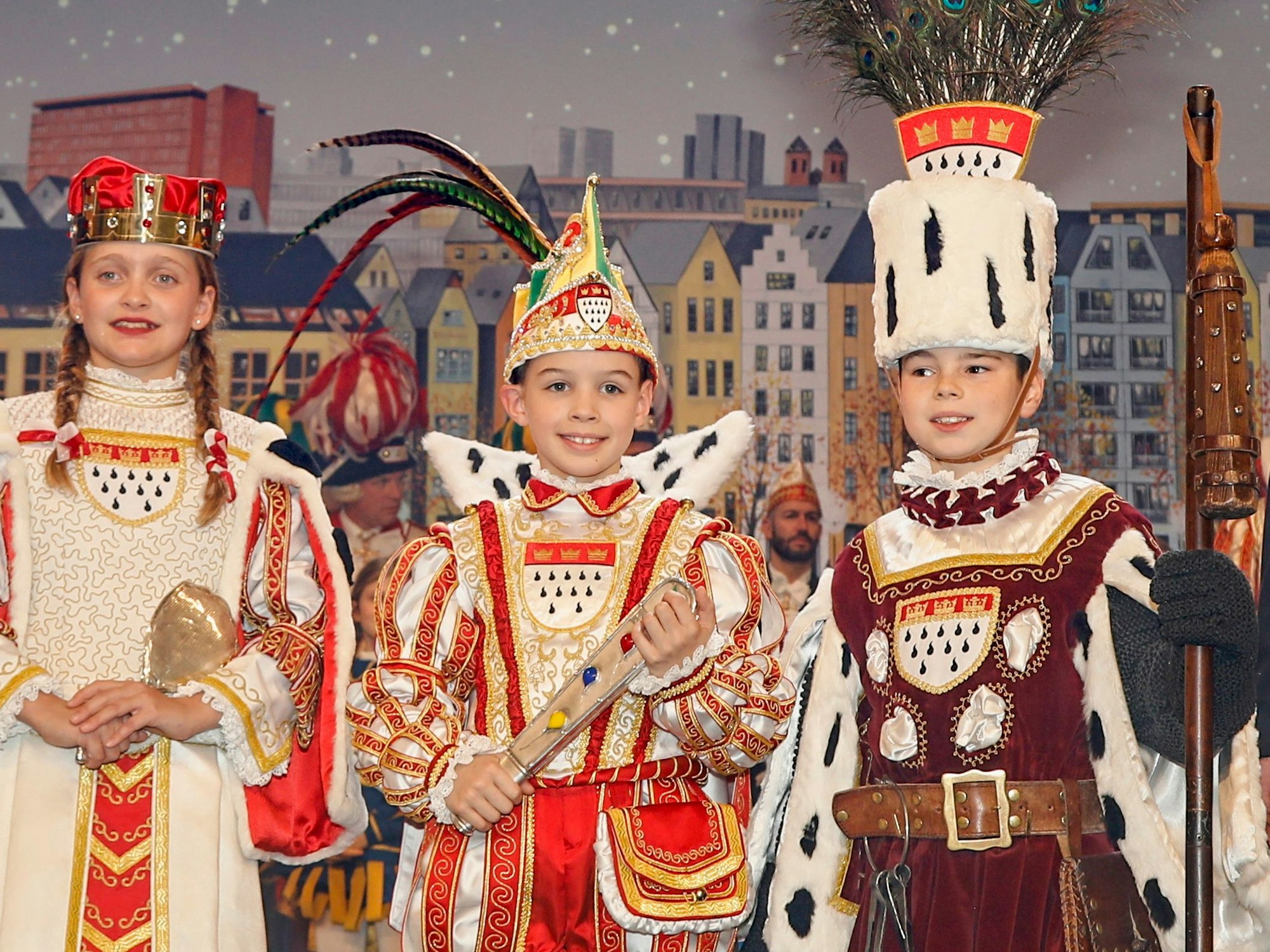 Gruppenfoto des Kinderdreigestirns.