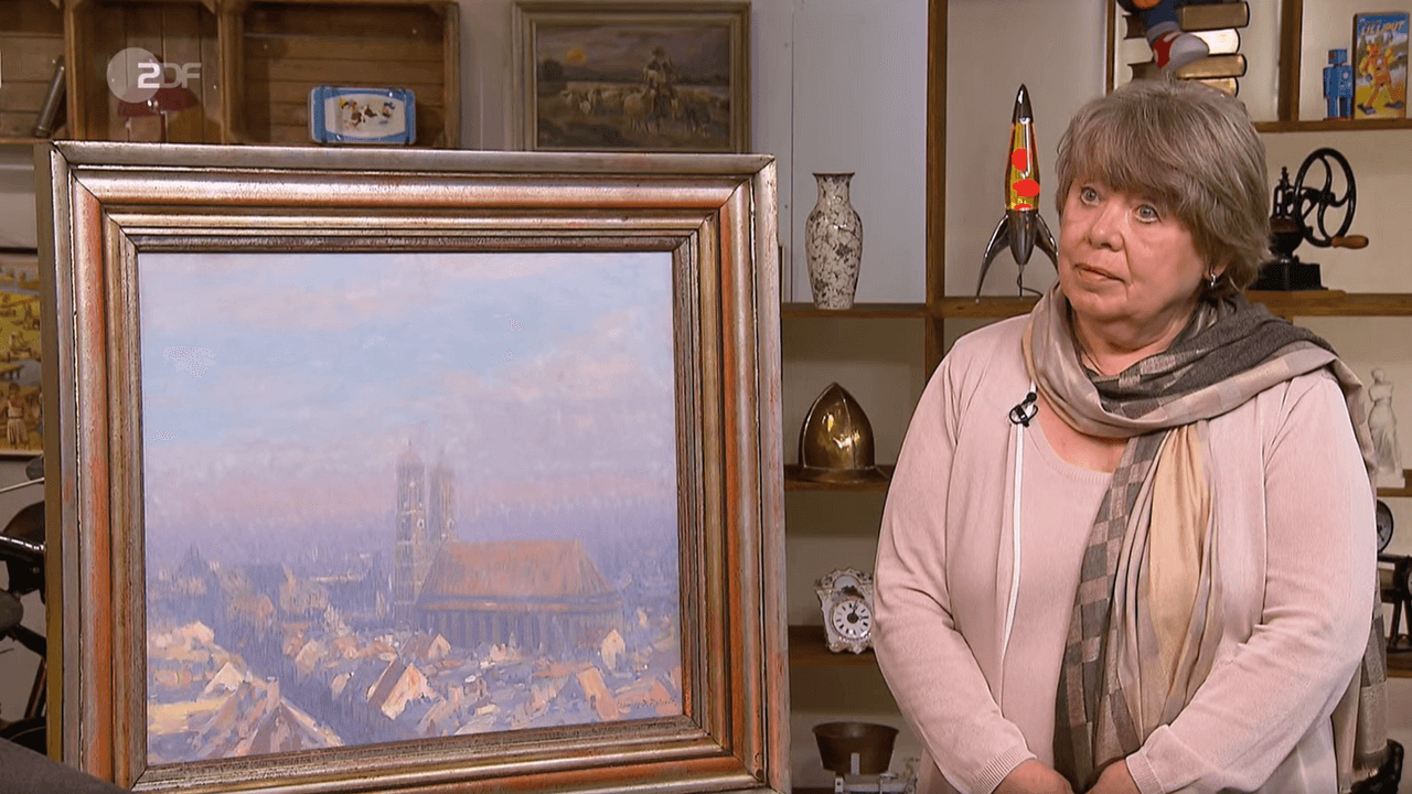 Der Screenshot zeigt die Leverkusener Hausfrau Petra Böckly am 24. Januar 2022 in der ZDF-Show „Bares für Rares“.