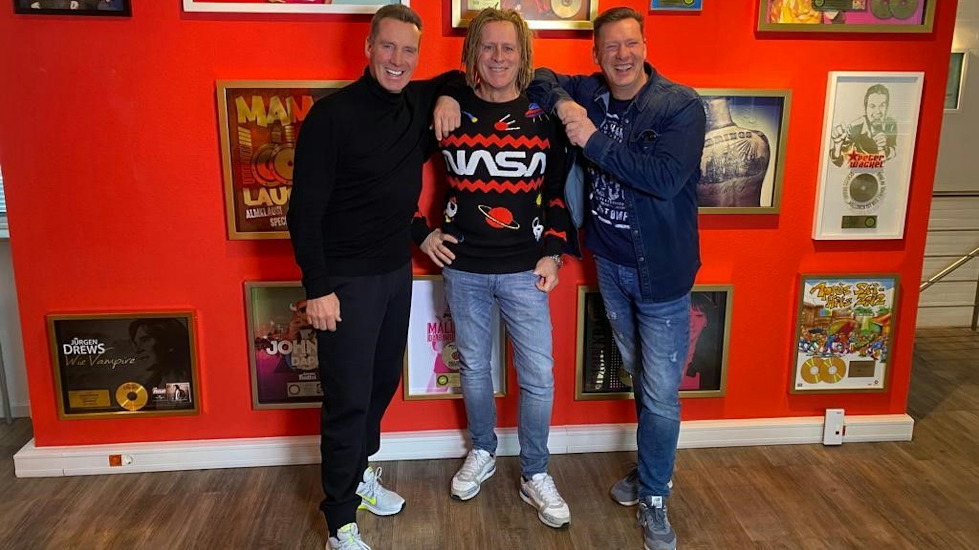 Peter Milski, Mike Röttgens und Jürgen Milski im Studio in Köln.
