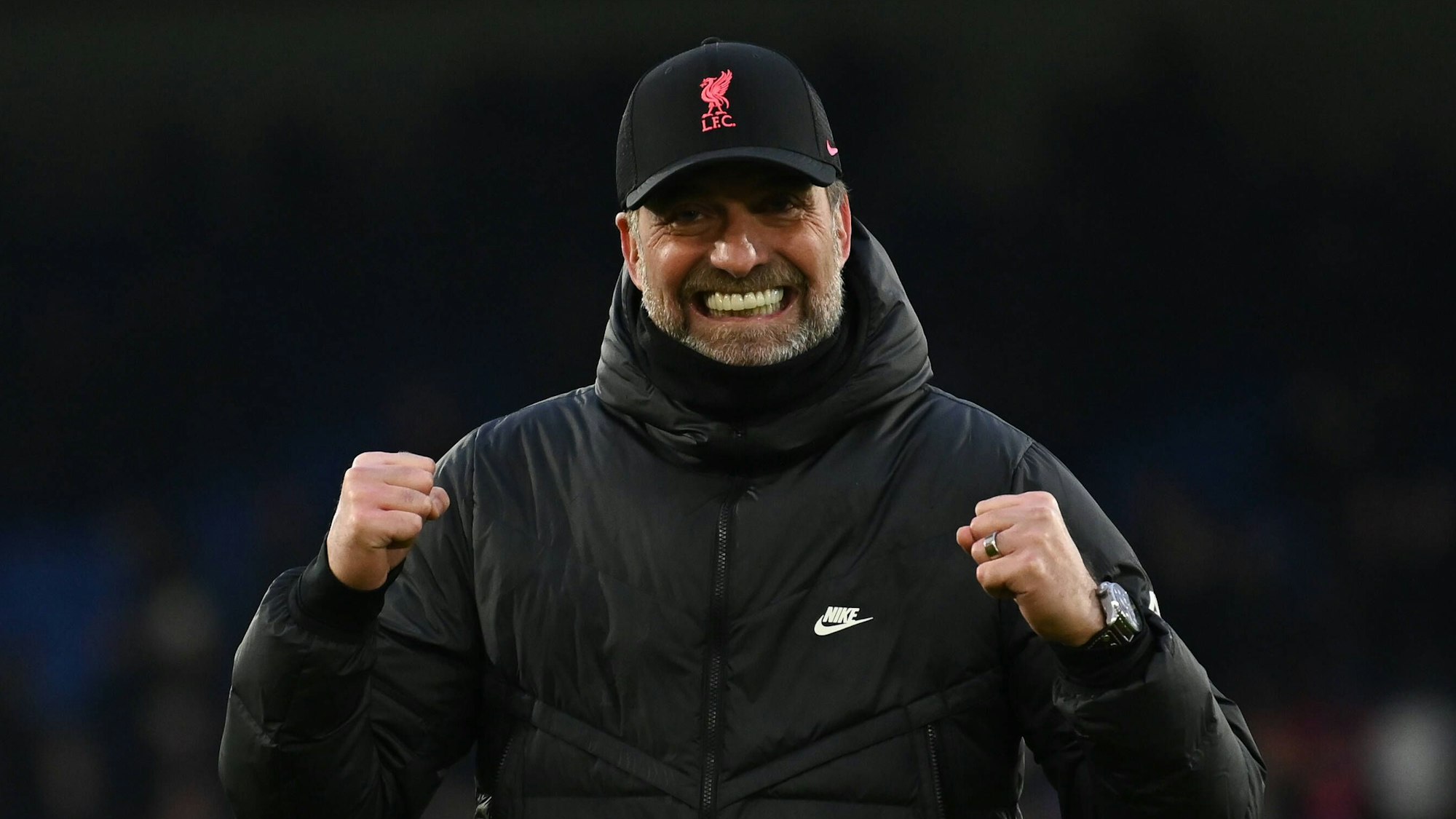 Jürgen Klopp jubelt während des Spiels bei Crystal Palace