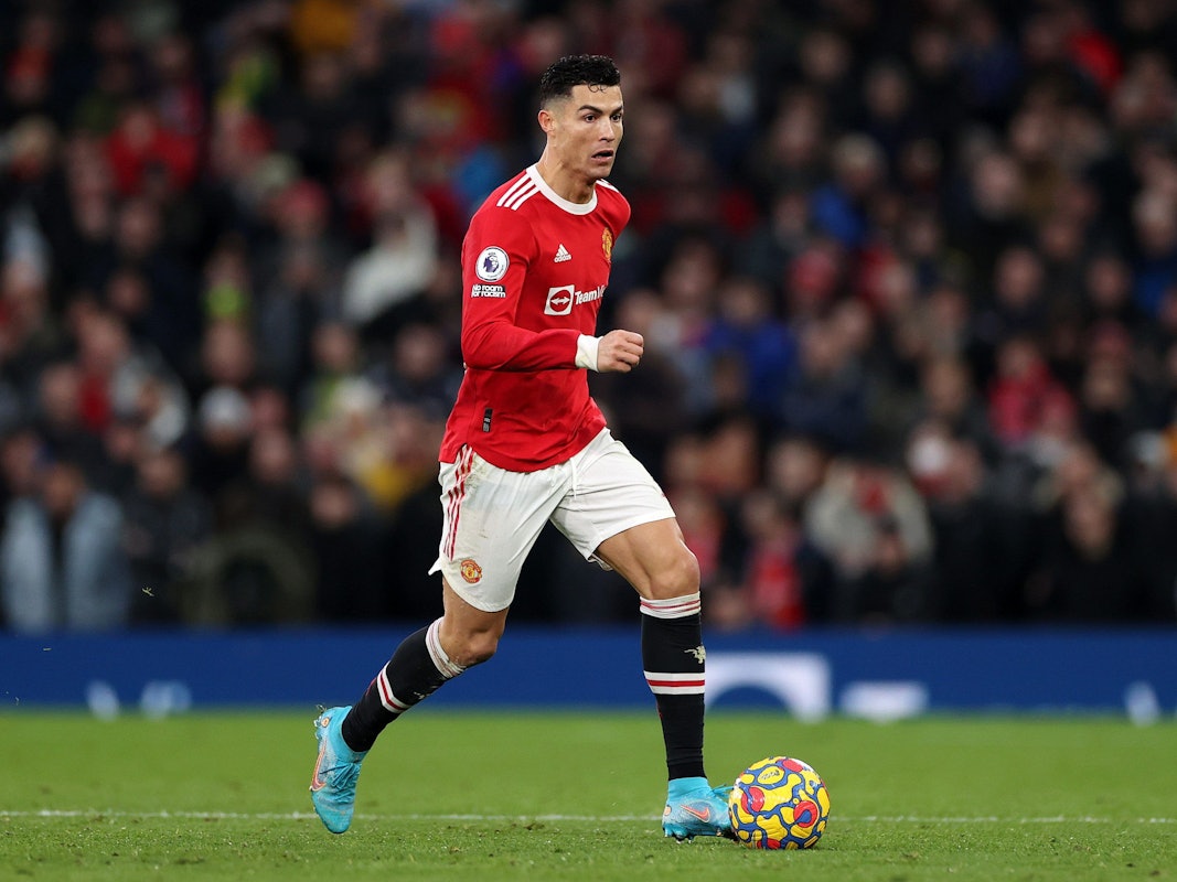 Cristiano Ronaldo (Manchester United) am Ball in der Premier League.