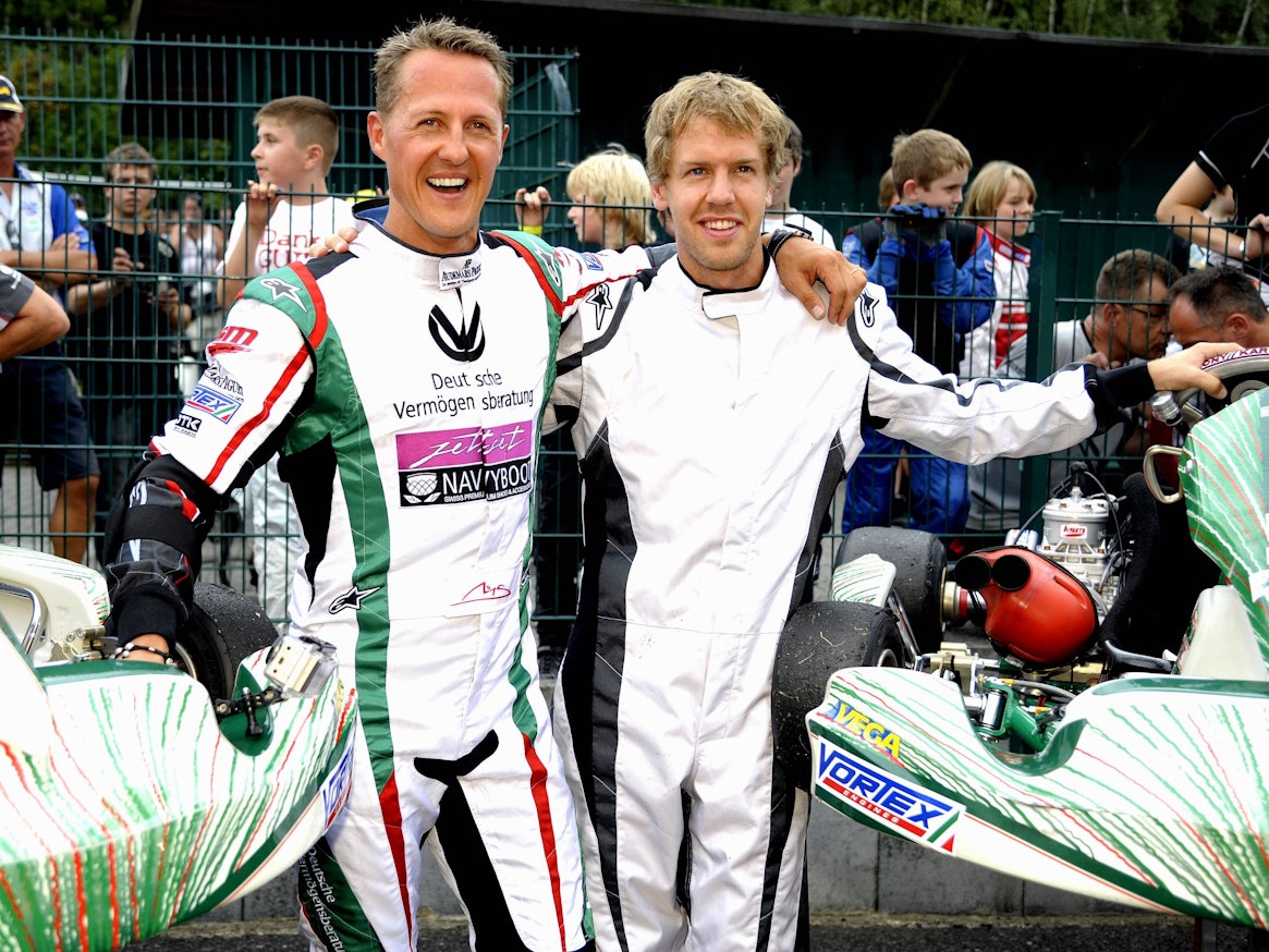 Michael Schumacher und Sebastian Vettel in Kerpen-Manheim.