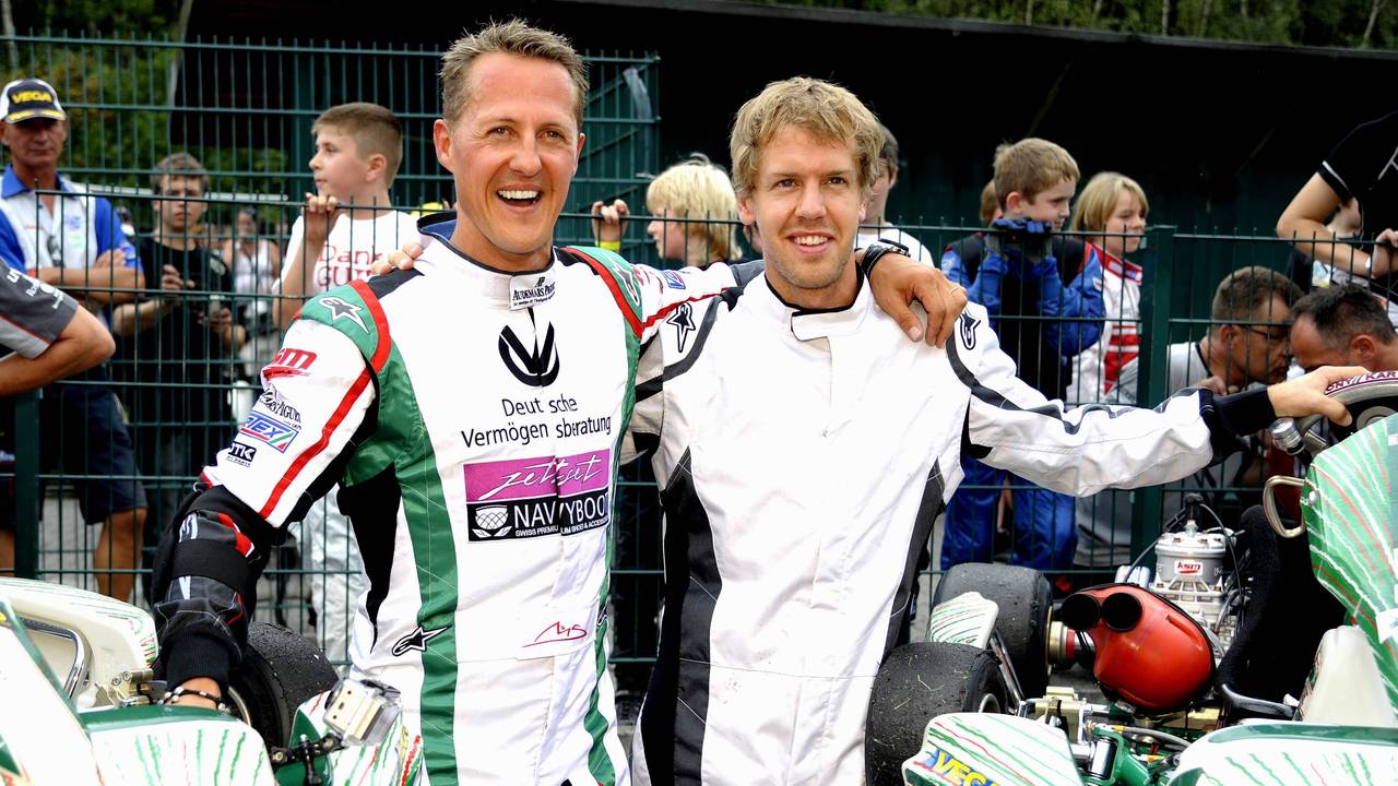 Michael Schumacher und Sebastian Vettel in Kerpen-Manheim.