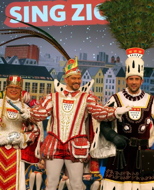 Das Kölner Dreigestirn bei der Proklamation im Gürzenich.