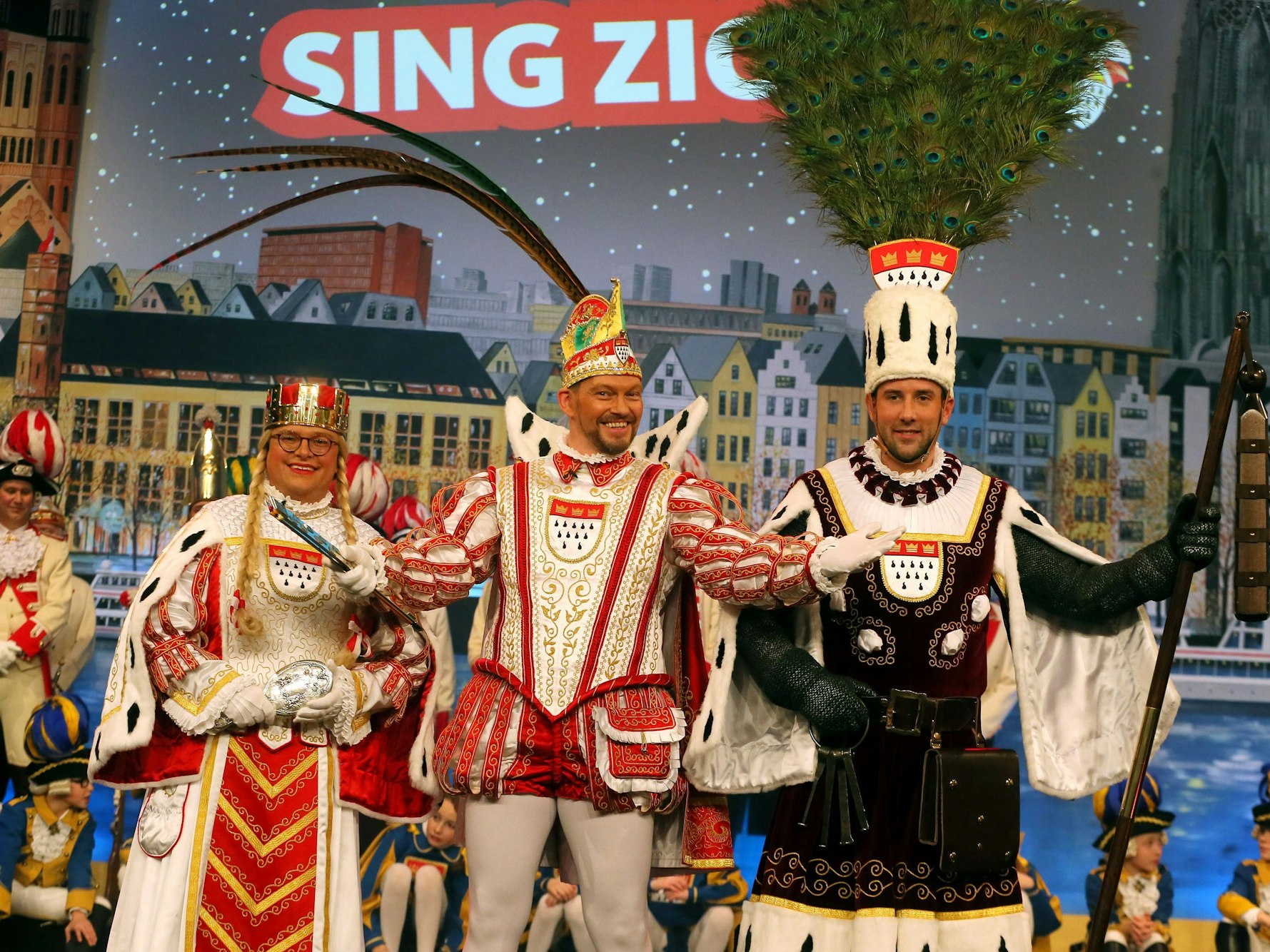 Das Kölner Dreigestirn bei der Proklamation im Gürzenich.