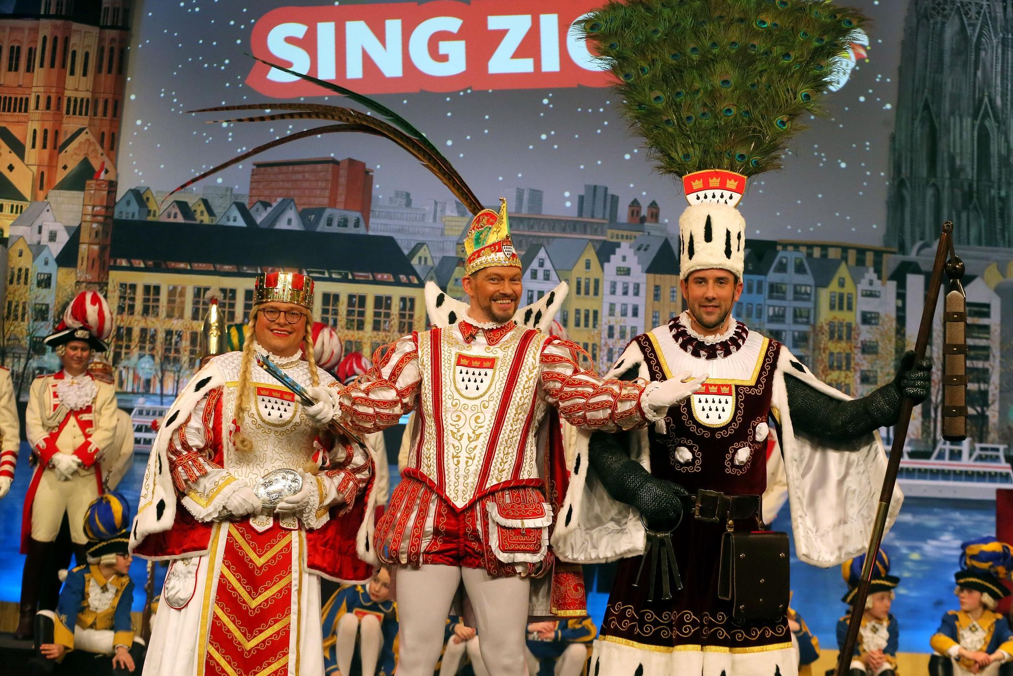 Das Kölner Dreigestirn bei der Proklamation im Gürzenich.