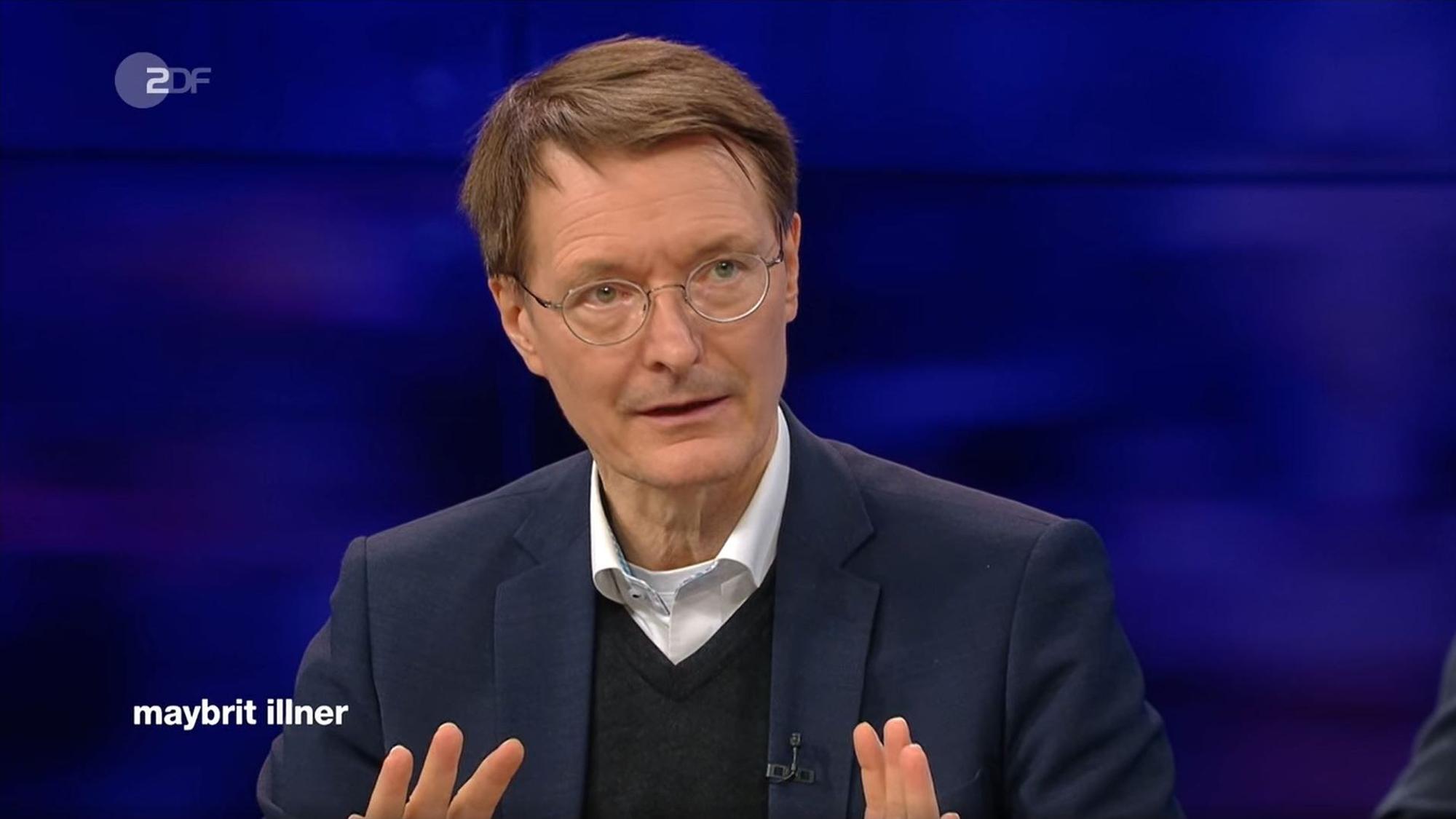 Karl Lauterbach am Donnerstagabend bei „Maybrit Illner“.