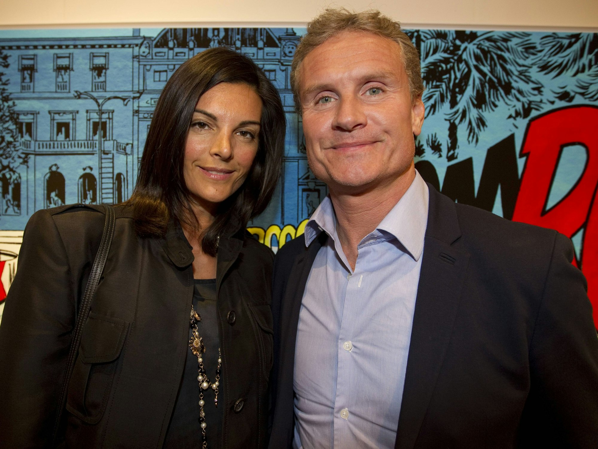 David Coulthard und Karen Minier bei einer Vernissage.
