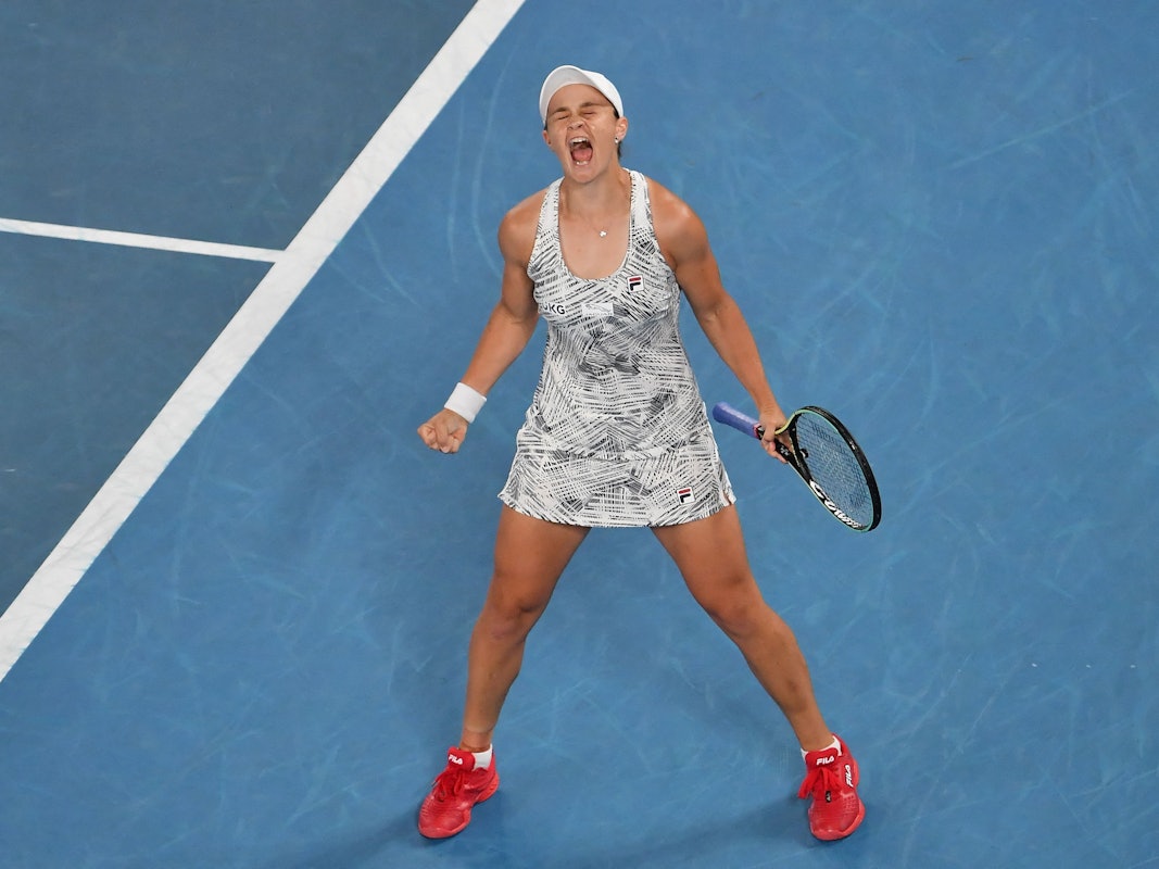 Ashleigh Barty jubelt über ihren Triumph.