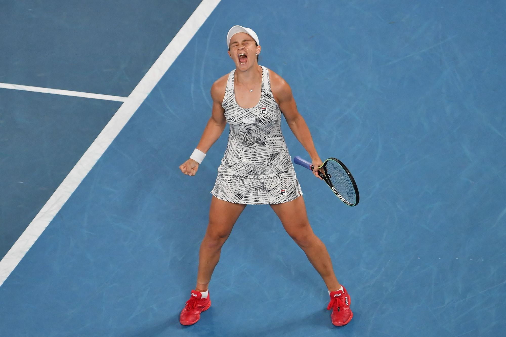 Ashleigh Barty jubelt über ihren Triumph.