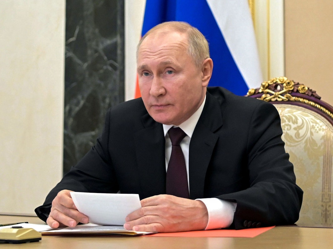 Wladimir Putin, Präsident von Russland, leitet eine Sicherheitssitzung am 21. Januar 2022.