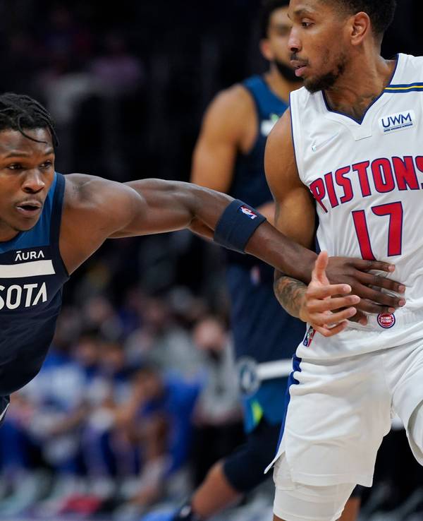 NBA-Star Anthony Edwards von den Minnesota Timberwolves bei einem Spiel gegen die Detroit Pistons am 3. Februar 2022.
