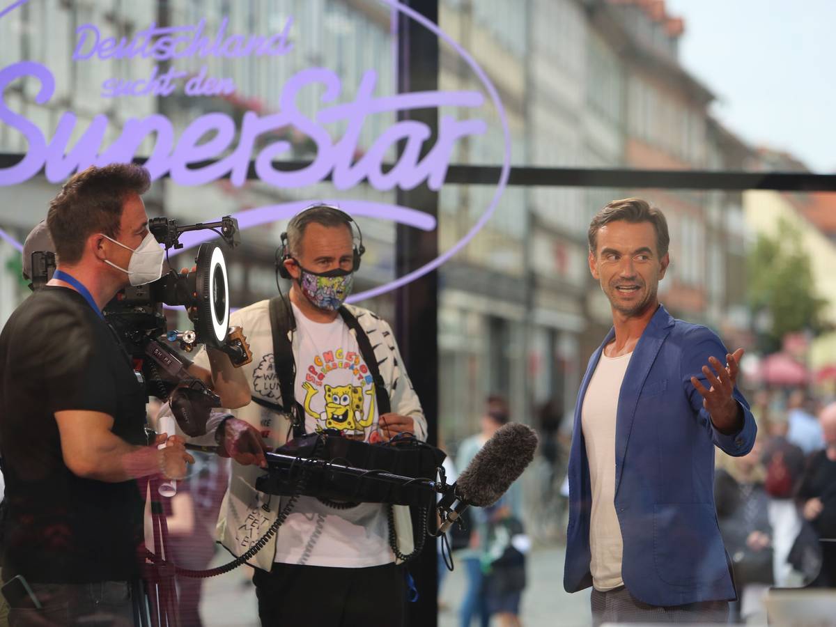 Schlagerstar und Jury-Mitglied Florian Silbereisen steht vor der TV-Aufzeichnung der bekannten RTL-Castingshow «Deutschland sucht den Superstar» DSDS für ein Interview am Set.