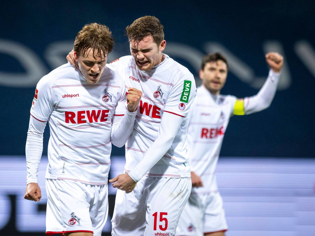 Timo Hübers jubelt mit Luca Kilian für den 1. FC Köln gegen den VfL Bochum.