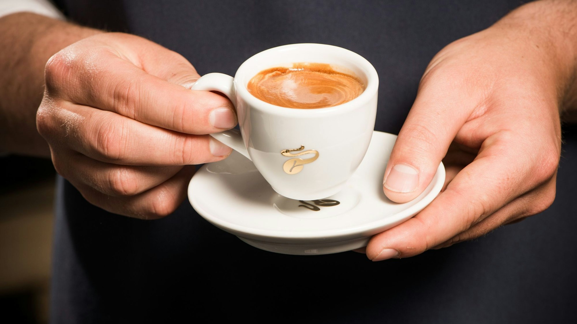 Eine Tasse Kaffee von Tchibo. Das Bild entstand am 4. April 2019.