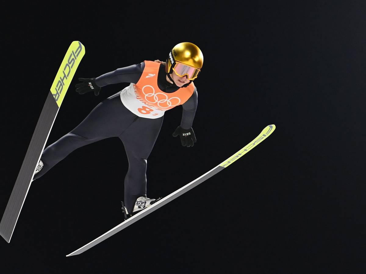 Katharina Althaus aus Deutschland in Aktion.