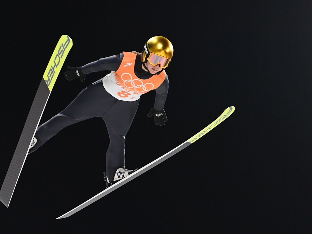 Katharina Althaus aus Deutschland in Aktion.