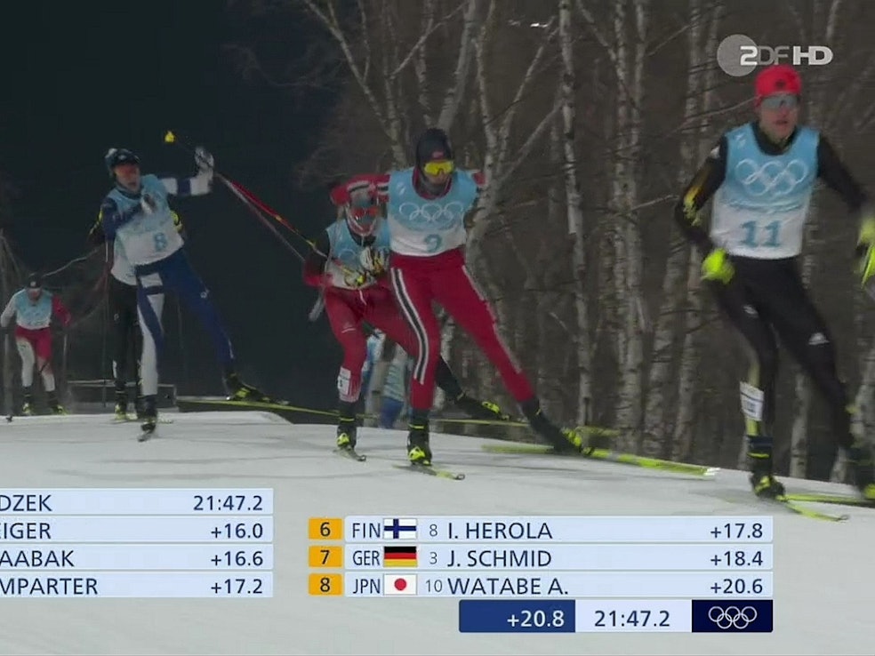 ZDF-Übertragung zum Olympia-Finale der Nordischen Kombination