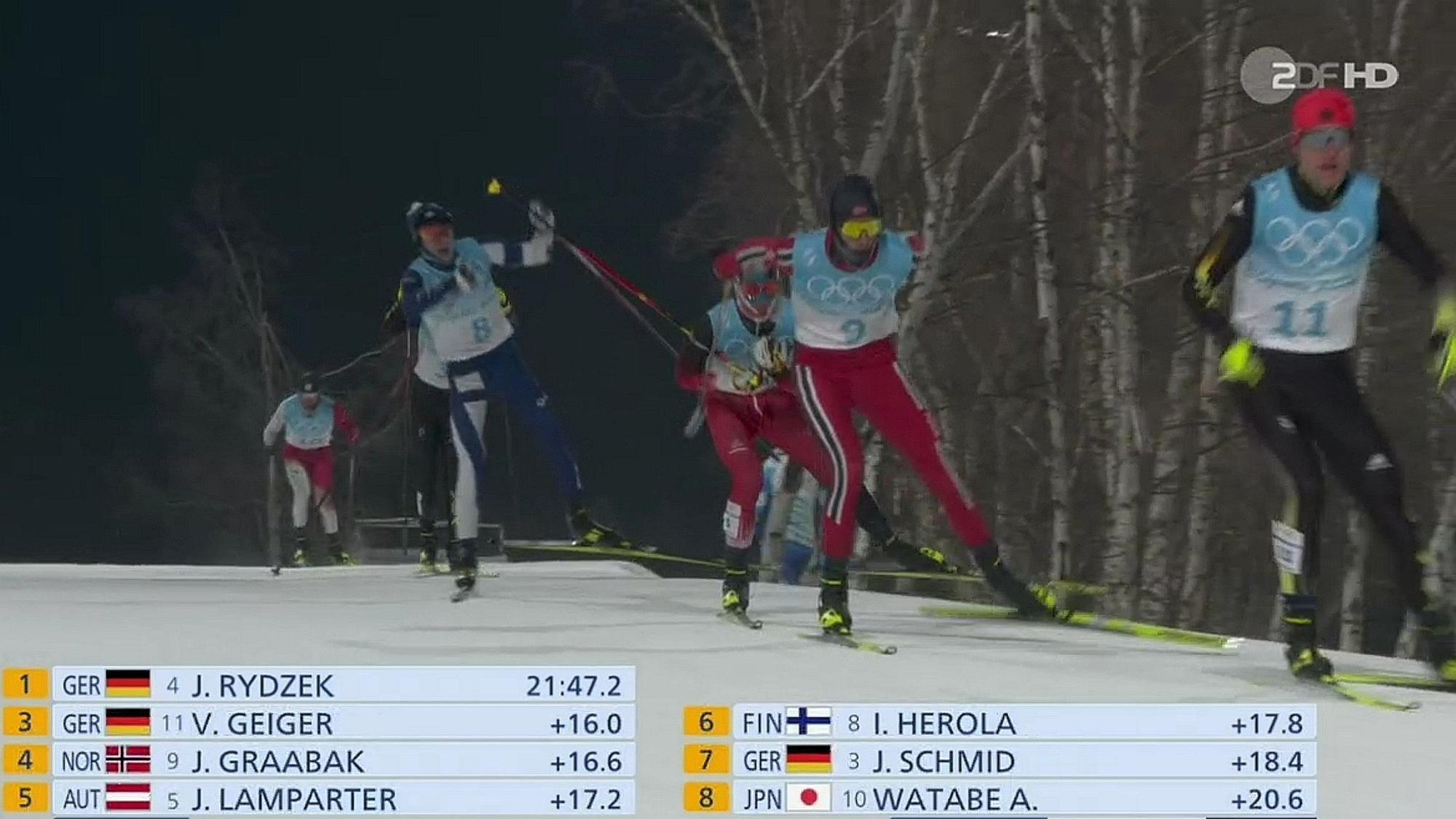 ZDF-Übertragung zum Olympia-Finale der Nordischen Kombination