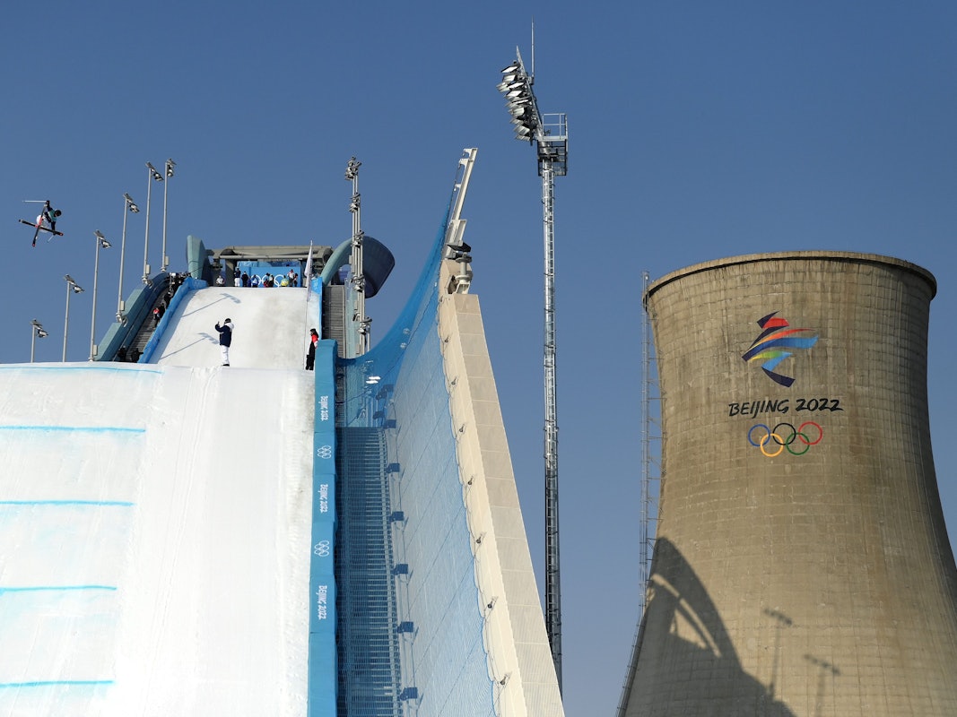 Ein Blick auf die Schanze des Big Air in West-Peking.