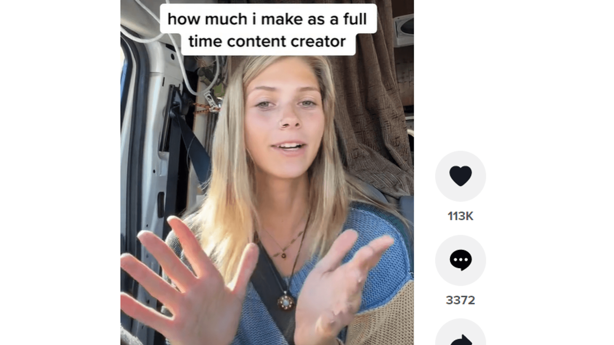 TikTok-Star Abigail Martin beantwortet in ihrem Video vom 07. Februar 2022 die Frage eines Abonnenten und berichtet davon, wie viel und womit genau sie Geld verdient.