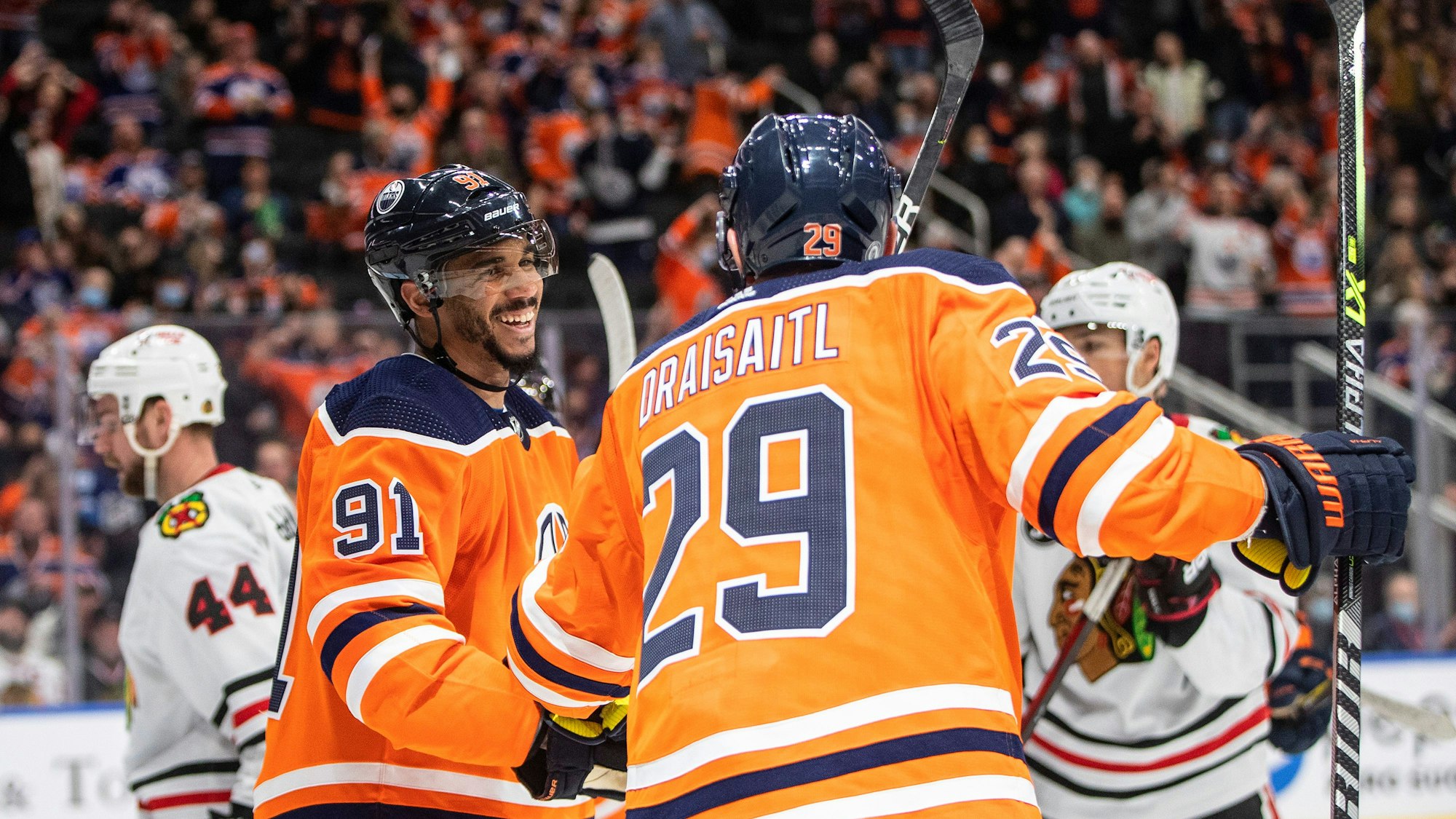 Die beiden Oilers-Stars Evander Kane und Leon Draisaitl.